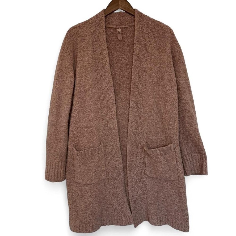 S/M SKIMS Brown Tan Teddy Cardigan Robe Pockets Cozy Comfy Cottagecore Lagenlook